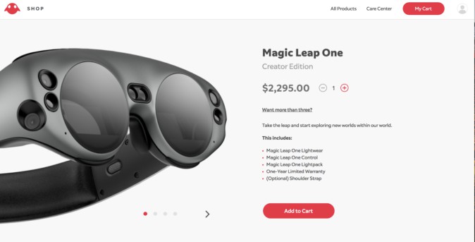 Magic Leap One開発者版が注文開始 米国限定、価格は2,295ドル ...
