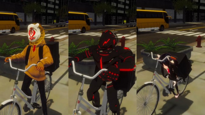 自転車でフードを配達するゲームが発表！ VRoidHubに完全対応