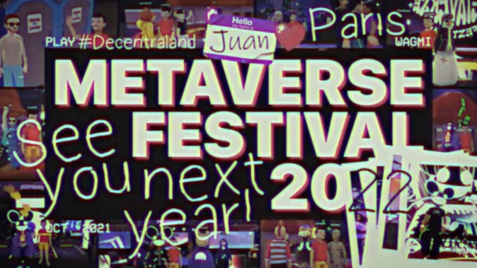 VRプラットフォーム「Decentraland」で大規模イベント「メタバースフェスティバル」が開催！