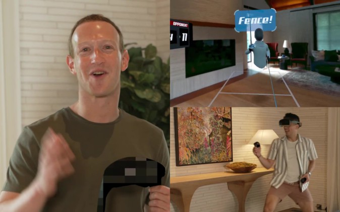 ザッカーバーグ氏、次世代VRヘッドセット「Project Cambria」の新動画を公開。カラーパススルーで「MRフェンシング」をプレイ